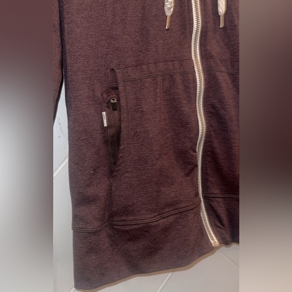 Vuori Purple Halo Performance Zip Front Hoodie Smoke Plum Heather Size XS - Picture 8 of 11